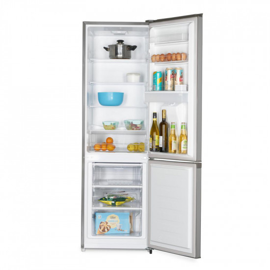 Combină frigorifica Heinner HC-N268SWDF+, Sistem de răcire static, 262 l, Clasa F, Dozator apă, H 180 cm, Argintiu