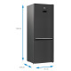 Combină frigorifică Beko RCNE560E40ZXBRN, NeoFrost Dual Cooling, 501 l, HarvestFresh, Suport sticle, Clasa E, H 192 cm, Dark Inox