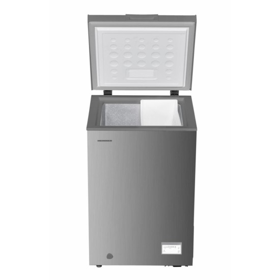 Lada frigorifica Heinner HCF-HM100CSE++, 98 l, Clasa E, Convertibila Frigider/Congelator, Control electronic, Argintiu