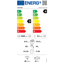 Masina de spalat rufe cu uscator Heinner HWDM-H10614A, Spalare 10 kg, Uscare 6 kg, 1400 rpm, Clasa A, Motor Inverter, Display LED, Alb