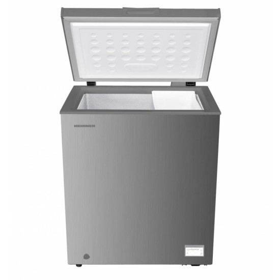Lada frigorifica Heinner HCF-HM145CSE++, 142 l, Clasa E, Convertibila Frigider/Congelator, Control electronic, Argintiu