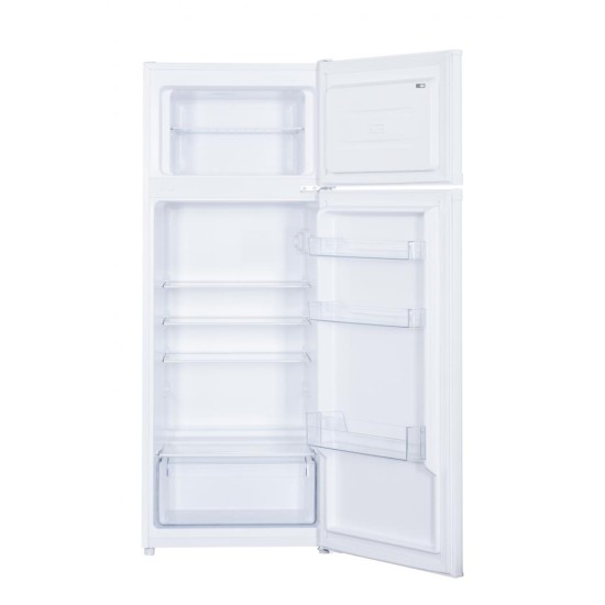 Frigider cu doua usi Heinner HF-H2206E++, 206 l, Clasa E, lumina LED, 3 rafturi de sticla, H 143 cm, Alb