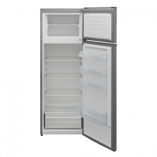 Frigider cu doua usi Heinner HF-V242SE++, 242 l, Less Frost, Clasa E, Control mecanic, Iluminare LED, H 160 cm, Argintiu
