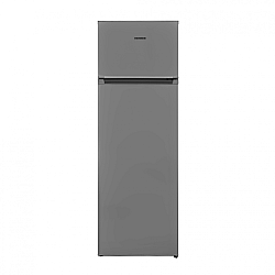 Frigider cu doua usi Heinner HF-V242SE++, 242 l, Less Frost, Clasa E, Control mecanic, Iluminare LED, H 160 cm, Argintiu