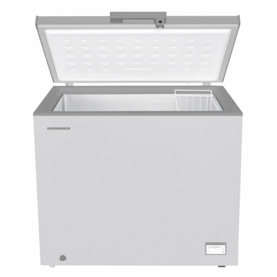 Lada frigorifica Heinner HCF-HM246CSE++, 246 l, Clasa E, Convertibila Frigider/Congelator, Control electronic, Argintiu