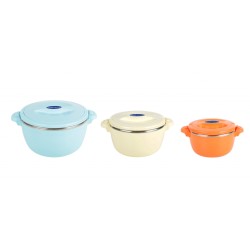 Set 3 caserole termice Art of dining by HEINNER Belly Blue, 2+4+6L, albastru