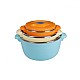 Set 3 caserole termice Art of dining by HEINNER Belly Blue, 2+4+6L, albastru