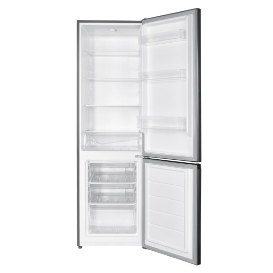Combina frigorifica Heinner HC-HM262XE++, 262 l, Control electronic, Usi reversibile, Iluminare LED, Clasa E, H 180 cm, Inox