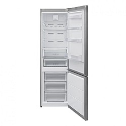 Combina frigorifica Heinner HCNF-V366SE++, 366 l, No Frost, Clasa E, Display, Control electronic, Iluminare LED, Alarma usa deschisa, H 201 cm, Argintiu