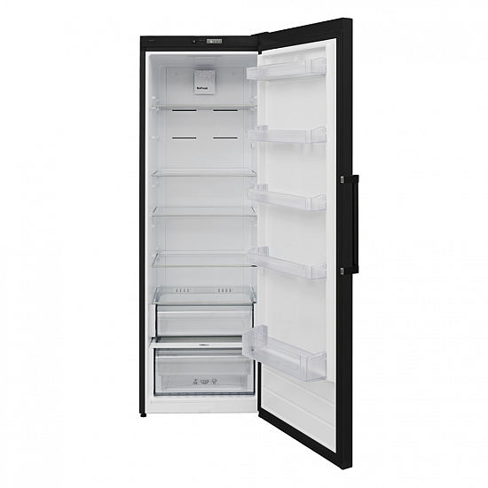 Frigider cu o usa Heinner HF-V401NFBKE++, 389 l, No Frost, Clasa E, Control electronic, Iluminare LED, H 186 cm, Negru