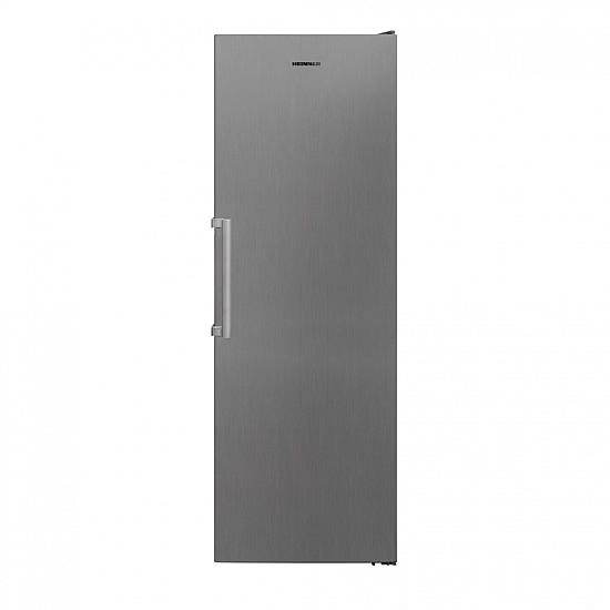 Frigider cu o usa Heinner HF-V401NFXE++, 389 l, No Frost, Clasa E, Iluminare LED, Control electronic, H 186 cm, Inox
