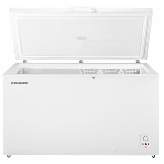 Lada frigorifica Heinner HCF-HS420E++, 420 l, Clasa E, Control mecanic, Incuietoare, Alb