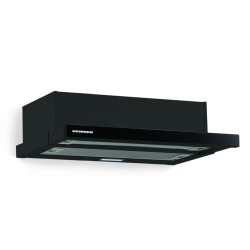 Hota incorporabila telescopica Heinner HTCH-490GBK, 1 Motor, Putere de absorbtie 413.5 m3/H, Lumina LED, 90 cm, Negru