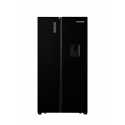 Side by side Heinner HSBS-HS519NFBKWDE++, 519 l, Full No Frost, Clasa E, Dozator de apa, Display touch, Alarma usa deschisa, H 1786 cm, Negru