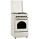 Aragaz Rustic Samus SR550EL3C1, 3 arzatoare pe gaz + 1 electric, Aprindere electrica, Cuptor electric, 48 l, 3 functii, 2200 W, timer mecanic, Beige