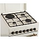 Aragaz Rustic Samus SR550EL3C1, 3 arzatoare pe gaz + 1 electric, Aprindere electrica, Cuptor electric, 48 l, 3 functii, 2200 W, timer mecanic, Beige