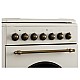 Aragaz Rustic Samus SR550EL3C1, 3 arzatoare pe gaz + 1 electric, Aprindere electrica, Cuptor electric, 48 l, 3 functii, 2200 W, timer mecanic, Beige