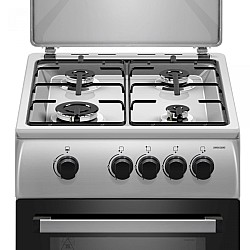 Aragaz Samus SM561BXS, 4 Arzatoare gaz, Cuptor gaz, Siguranta plita si cuptor, Geam dublu la cuptor, Inox/ Argintiu