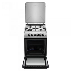 Aragaz Samus SM561XPBS,4 arzatoare pe gaz, Cuptor pe gaz, Capacitate cuptor 49 l, Siguranta plita + cuptor, Inox