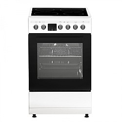Aragaz Samus SM564VTE, 4 Zone de gatit Vitroceramice, 10 Functii, Cuptor 56L, Alb
