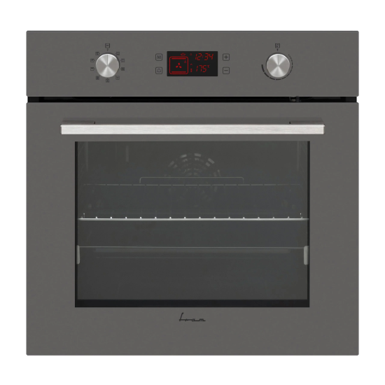 Cuptor incorporabil Fram FBO-V659GCDRC-GVG, Electric, 69 l, Autocuratare catalitica, Clasa A, Timer Digital, Display Touch+Butoane, Grill, Iluminare, Blocare display, Sticla gri victoria