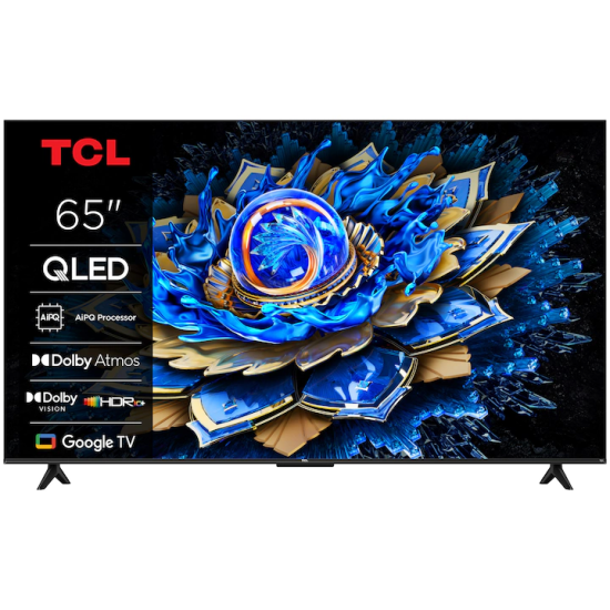 Televizor Smart QLED TCL 65T69C, 164 cm, Ultra HD 4K, Google TV, Clasa F