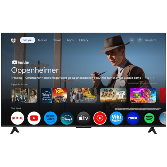 Televizor Smart QLED TCL 65T69C, 164 cm, Ultra HD 4K, Google TV, Clasa F