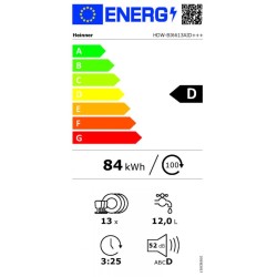 Masina de spalat vase incorporabila Heinner HDW-BI6613AID+++, 13 seturi, 6 programe, Display LED, Aquastop, Clasa D, 60 cm