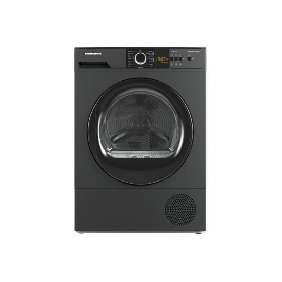 Uscator de rufe Heinner HHPD-V9T1CHSA++, Pompa de caldura, 9 kg, Clasa A++, Display Led, Functie Anti-sifonare, Argintiu