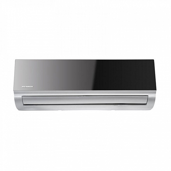 Aparat de aer conditionat Heinner Mirror 12000 BTU Wi-Fi, Clasa A++, Functie incalzire, Filtru cu densitate ridicata, Follow me, HAC-MRB12SLWIFI, negru oglinda cu carcasa argintie