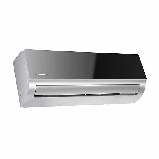Aparat de aer conditionat Heinner Mirror 12000 BTU Wi-Fi, Clasa A++, Functie incalzire, Filtru cu densitate ridicata, Follow me, HAC-MRB12SLWIFI, negru oglinda cu carcasa argintie