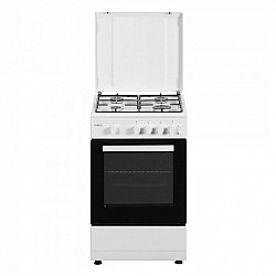 Aragaz Samus SM450APBS, 4 Arzatoare, Cuptor gaz, Aprindere electrica plita, Alb