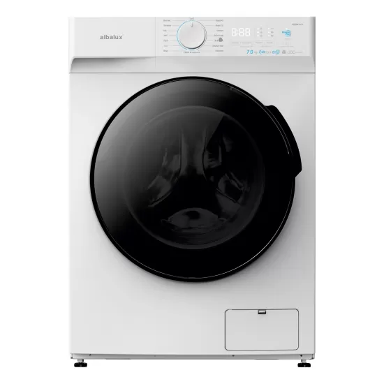 Masina de spalat rufe Albalux AXGIW1471, 7 kg, 1400 Rotatii, Motor Inverter, Clasa energetica B, 16 Programe, Functie Hygiene Pro, Termostat reglabil, Spalare cu aburi, Alb/Negru