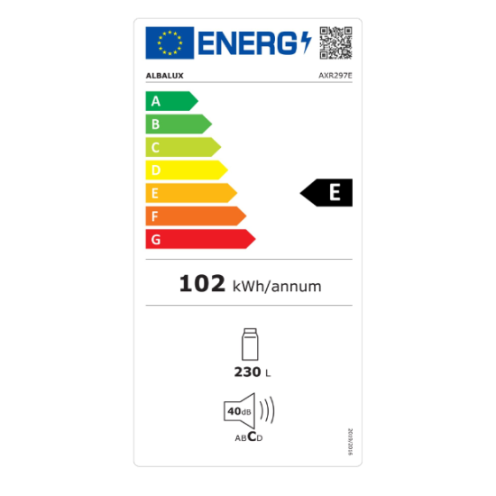Frigider Albalux AXR297E, 230 L, Clasa energetica E, Dezghetare automata, Termostat reglabil, H 142 cm, Alb