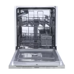Masina de spalat vase incorporabila Heinner HDW-BIM60514E++, 14 seturi, 5 programe, Control electronic, Aquastop, Display silver, Clasa E, 60 cm