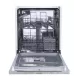 Masina de spalat vase incorporabila Heinner HDW-BIM60514E++, 14 seturi, 5 programe, Control electronic, Aquastop, Display silver, Clasa E, 60 cm