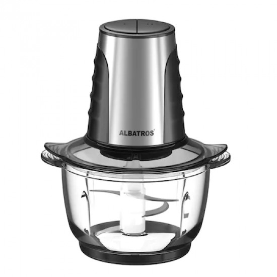 Tocator Albatros TC500X, Putere 500W, 2 Viteze, 2 Cutite Duble Detasabile, Negru/Inox
