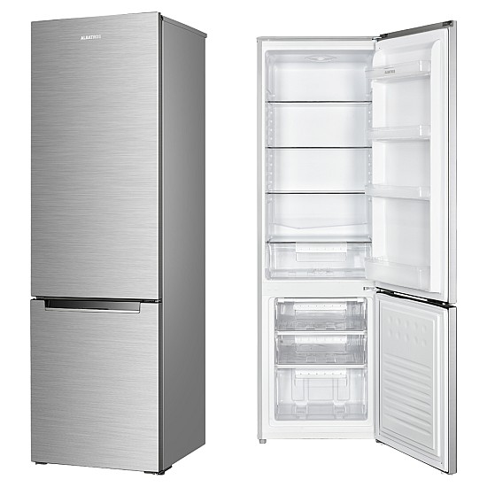 Combina Frigorifica Albatros CFX343E, 262 L, Clasa energetica E, Termostat reglabil, 3 sertare la congelator, H 180 cm, Inox/Argintiu