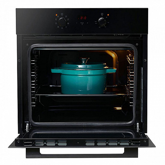 Cuptor incorporabil Heinner HBO-V659GCDRC-GBK, 69 l, 9 functii, Multifunctional,Grill, Ventilatie, Timer, Display touch, Perete catalitic, Clasa A, Sticla neagra