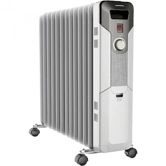 Calorifer electric cu ulei Heinner HOH-Y13S, 2500 W, 13 elementi, protectie supraincalzire, termostat reglabil, alb