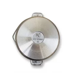 Ceaun din  Aluminiu alimentar turnat 2,0 lit cu toartă + capac-sticlă Ø 200 mm