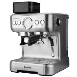 Espressor Samus Grandissimo 20, 20 Bari, Sistem de incalzire Thermal Block, 2 Filtre Inox, Rasnita integrata, Argintiu