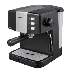 Espressor Heinner HEM-850BKSL, 850 W, 1.5 L, 15 bar, filtru dublu din inox, Negru/Argintiu
