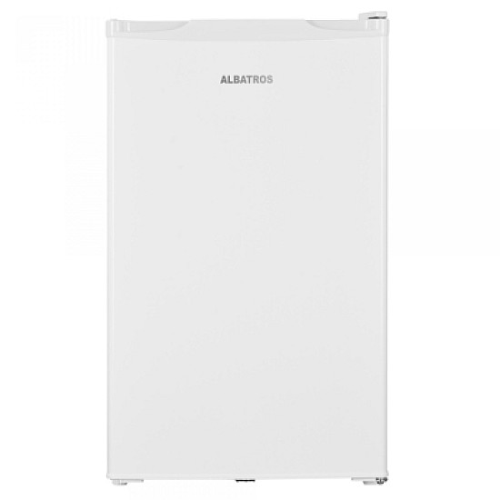 Frigider Albatros FA153E, 121 L, H 84 cm, Termostat reglabil,2 rafturi de sticla, 5 balcoane pe usa,1 sertar pentru legume, Usi reversibile, Clasa energetica E, Alb