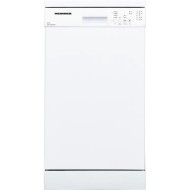 Masina de spalat vase Heinner HDW-FS4505WE++, 10 Seturi, 5 programe, Clasa E, Half load, Aquastop, 45 cm, Alb