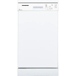 Masina de spalat vase Heinner HDW-FS4505WE++, 10 Seturi, 5 programe, Clasa E, Half load, Aquastop, 45 cm, Alb