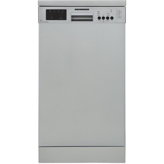 Masina de spalat vase Heinner HDW-FS4506DSE++, 10 Seturi, 6 programe, Clasa E, Half load, Aquastop, 45 cm, Antracit