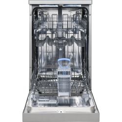 Masina de spalat vase Heinner HDW-FS4552DSE++, 10 seturi, 5 programe, Clasa E, Aquastop, Pornire programata, 45 cm, Argintiu