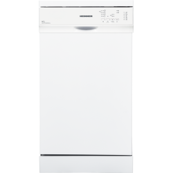 Masina de spalat vase Heinner HDW-FS4552WE++, 10 Seturi, 5 programe, Clasa E, Program Rapid 30’, 45 cm, Alb