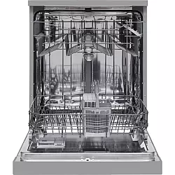 Masina de spalat vase Heinner HDW-FS6062DSE++, 12 seturi, 6 programe, Clasa E, Aquastop, Pornire programata, 60 cm, Argintiu